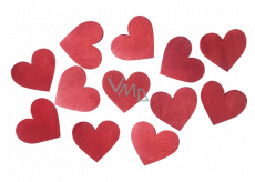 Heart wooden red 3.5 cm 12 pieces