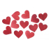 Red wooden heart 3.5 cm 12 pieces