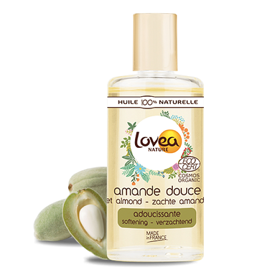 Lovea Bio Almond Oil and Vitamin A and E, Softening Facial, Body, and Hair Oil 50 ml