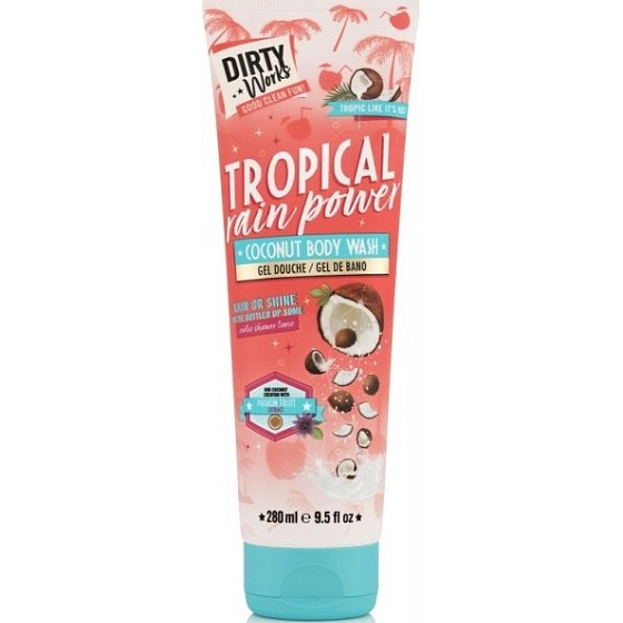 Dirty Works Tropical Rain Power Coconut - Coconut shower gel 280 ml