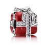 Charm Sterling Silver 925 Gift Red - Surprise with Bow, Bead for Christmas Bracelet