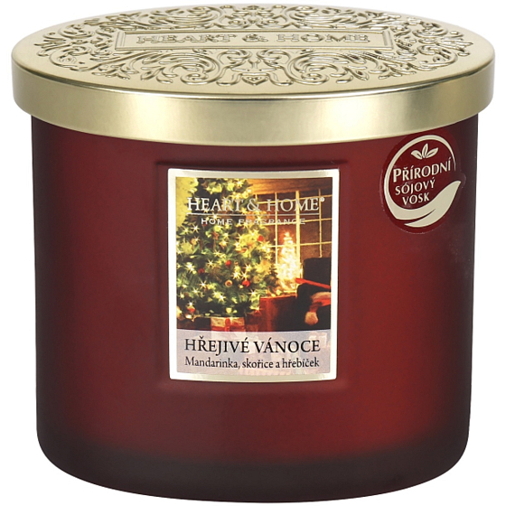 Heart & Home Warm Christmas Soy scented candle ellipse burns up to 40 hours 220 g