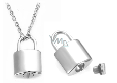 Commemorative urn pendant, Silver waterproof lock, Stainless steel 12 x 19 cm