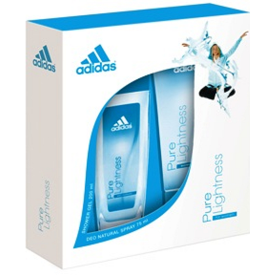 Adidas Pure Lightness perfumed deodorant glass for women 75 ml + shower gel 200 ml, gift set