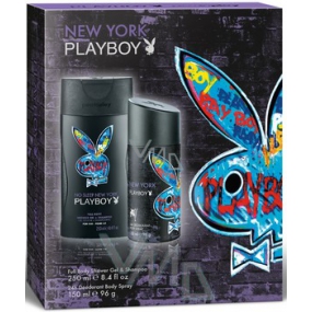 Playboy New York deodorant spray 150 ml + shower gel 250 ml, cosmetic set