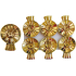 Flip flops candle holders for Christmas tree tin gold 6 pieces