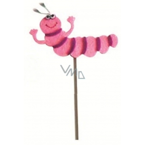 Felt caterpillar pink recess 13 x 7 cm + skewers