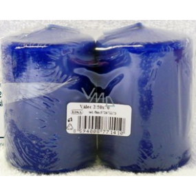 Lima Candle smooth dark blue cylinder 50 x 70 mm 2 pieces
