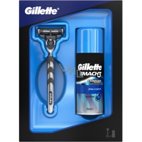 Gillette Mach3 razor + Extra comfort shaving gel 75 ml, cosmetic set, for men