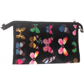 Etue Square black with colored butterflies 21 x 14 x 6 cm 70190