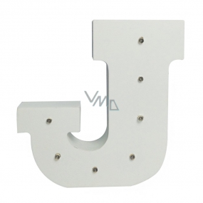 Nekupto Wooden LED letter J decoration 16 cm