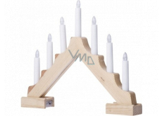 Emos Candlestick wooden pyramid 38 x 29,5 cm, 7 LED warm white + timer