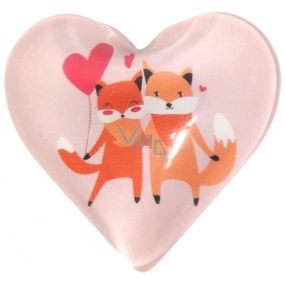 Nekupto Magnet Heart light pink, foxes 4 cm