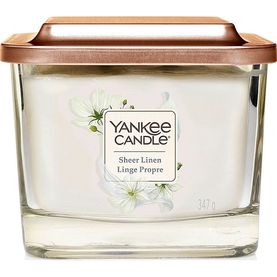 Yankee Candle Sheer Linen - Clean Linen Soy Scented Candle Elevation Medium Glass 3 Wicks 347 g