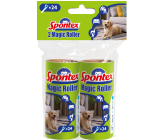 Spontex Textile Replacement Roll 10 m x 2 pieces adhesive cleaning roller removes dust, threads, lint, and hair
