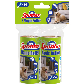 Spontex Textile Replacement Roll 10 m x 2 pieces adhesive cleaning roller removes dust, threads, lint, and hair