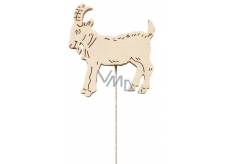 Wooden goat 8 cm white + wire