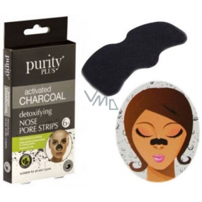Purity Plus Activated Charcoal Activated charcoal nose tape for deep skin cleansing 6 pieces