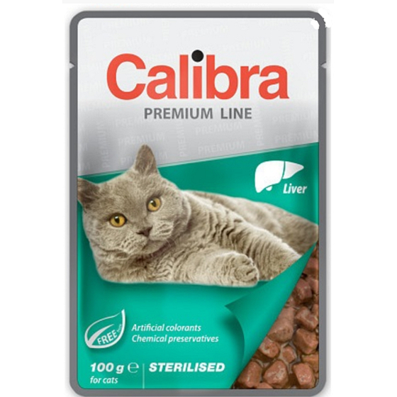 Calibra Premium Liver in sauce complete food for adult sterilized cats pocket 100 g
