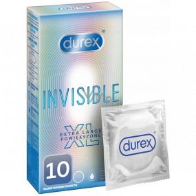 Durex Invisible XL Extra Large extra thin condom, extra large, for maximum sensitivity, nominal width: 57 mm 10 pieces