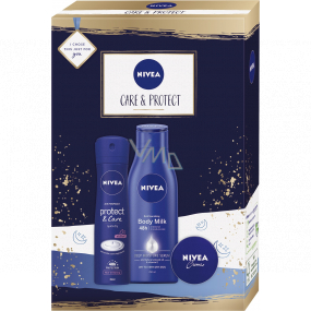 Nivea Care & Protect body lotion 250 ml + deodorant antiperspirant spray 150 ml + cream 30 ml, cosmetic set for women