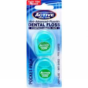 Beauty Formulas Dental Floss Green 2 x 12 meters, travel pack