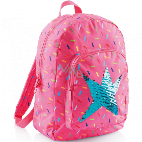 Miquelrius Backpack pink with star with 2 compartments 30 x 42 x 14 cm volume 20 l