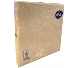 Aha Paper Napkins 3-ply 33 x 33 cm 15 pieces Embossed Champagne