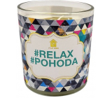 Nekupto Cosy home Relax, well-being gift scented candle in glass 9 x 9,5 cm