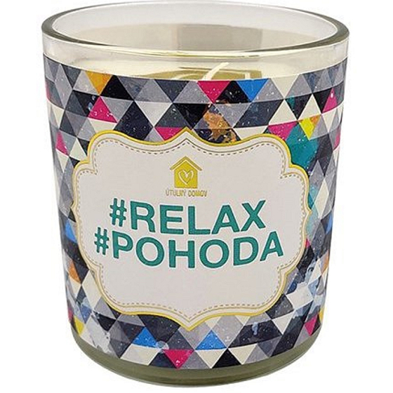 Nekupto Cosy home Relax, well-being gift scented candle in glass 9 x 9,5 cm