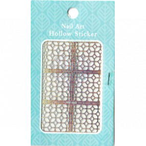 Nail Accessory Hollow Sticker nail stencils multicolour mosaic 1 sheet