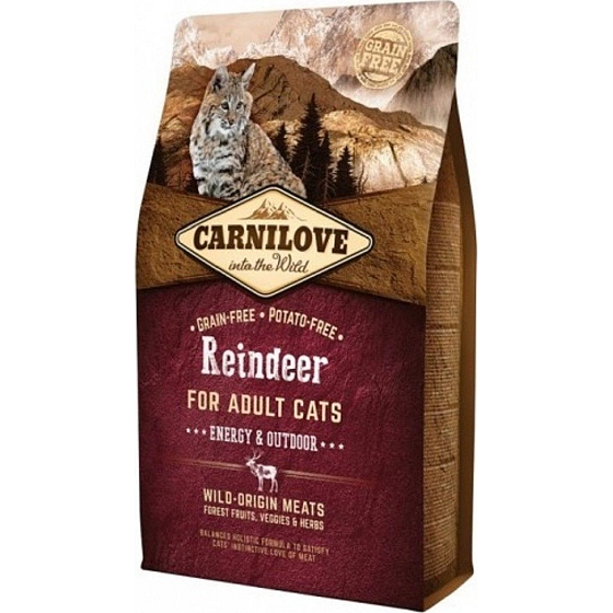 Carnilove Cat Reindeer Energy & Outdoor superpremium complete food for adult cats with access to the outdoors 6 kg