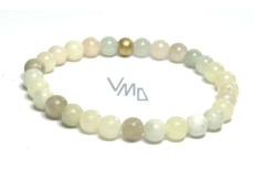 Morganite yellow bracelet elastic natural stone, ball 6 mm / 16 - 17 cm, stone of divine love