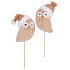 Owl with cap brown 9 cm + skewer 1 piece