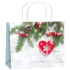 Gift paper bag 32 x 26 x 12,7 cm Christmas twig with heart and snowflake