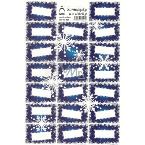 Arch Christmas gift stickers blue snowflakes 20 labels 1 arch