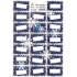 Sheet of Christmas gift stickers blue snowflakes 20 labels 1 sheet