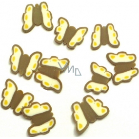 Professional nail decorations butterflies brown-yellow 132 1 pack