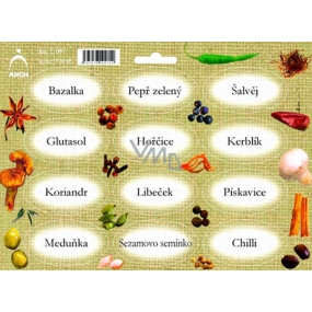 Arch Spice stickers Jute color print Basil - pure kinds of spices