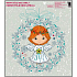 Window foil without glue angels in a wreath turned front green 33.5 x 30 cm