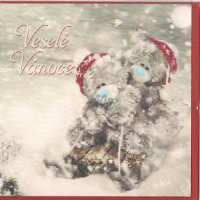 Me to You Envelope Greeting Card 3D Merry Christmas, Christmas Bears on Sleigh 15.5 x 15.5 cm