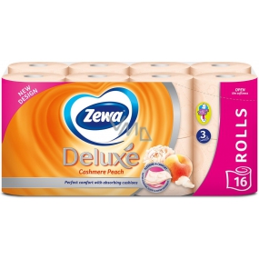 Zewa Deluxe Aqua Tube Cashmere Peach Perfumed Toilet Paper 3 ply 150 pieces 16 pieces, roll that can be washed away