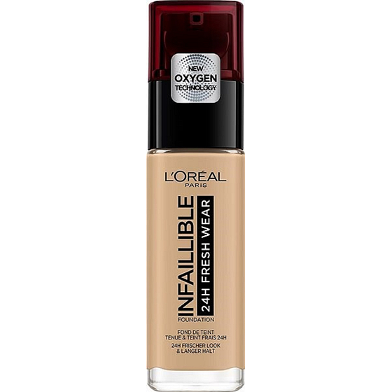 Loreal Paris Infallible 24H Fresh Wear Foundation covers imperfections, does not smudge, does not dry out the skin 140 Beige 30 ml