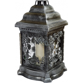 Admit Glass lamp Gray lantern with wine motif 25.5 cm 36 hours 100 g LA207