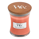 WoodWick Tamarind & Stonefruit - Tamarind and stone scented candle with wooden wick and lid glass small 85 g