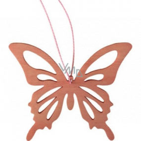 Wooden natural brown butterfly for hanging 8 cm