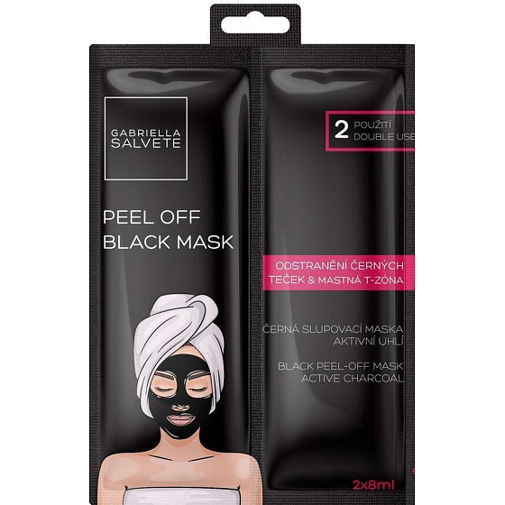 Gabriella Salvete Black Peel Off Black Peel-Off Face Mask with Activated Charcoal 2 x 8 ml