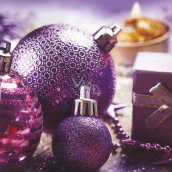 Nekupto Christmas gift cards Purple flasks 6.5 x 6.5 cm 6 pieces
