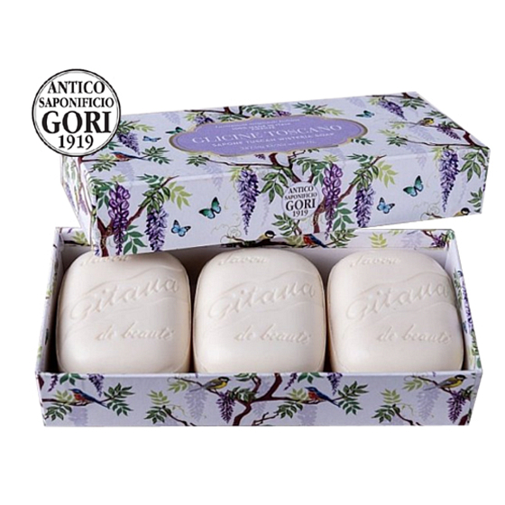 Antico Saponificio Gori Glicine Toscano handmade Italian soap 3 x 150 g