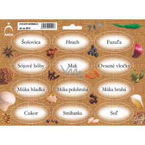 Arch Stickers for spices Juta colour print Lentil 22 x 16 cm SK